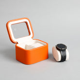 Amara Orange 2 Slot Leather Watch Box